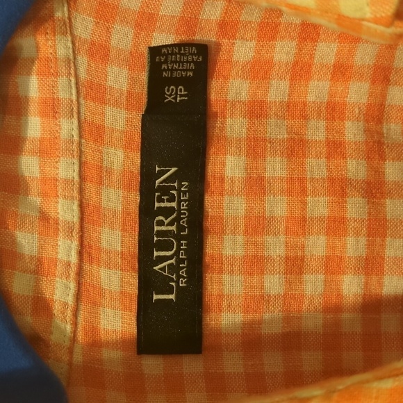 Ralph Lauren women's short sleeves  gingham shirt in Linen - Picture 2 of 6